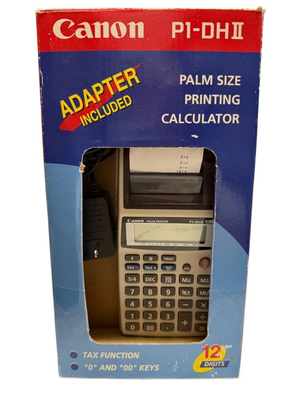 Canon P1-DH II Palm Size 12-Digit Printing Calculator Adapter Included Works - Picture 2 of 14